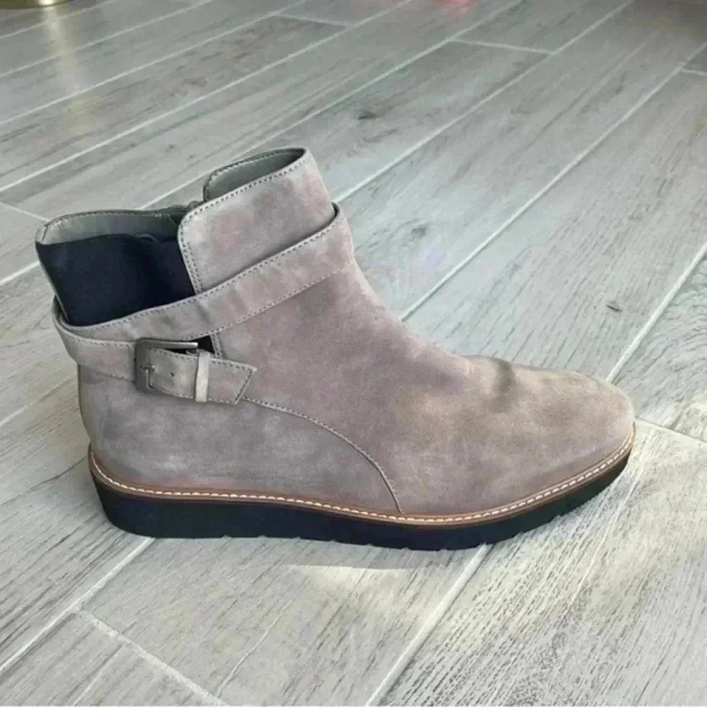 Naturalizer Flatform Leather Ankle Boots - Aster - Picture 2 of 11